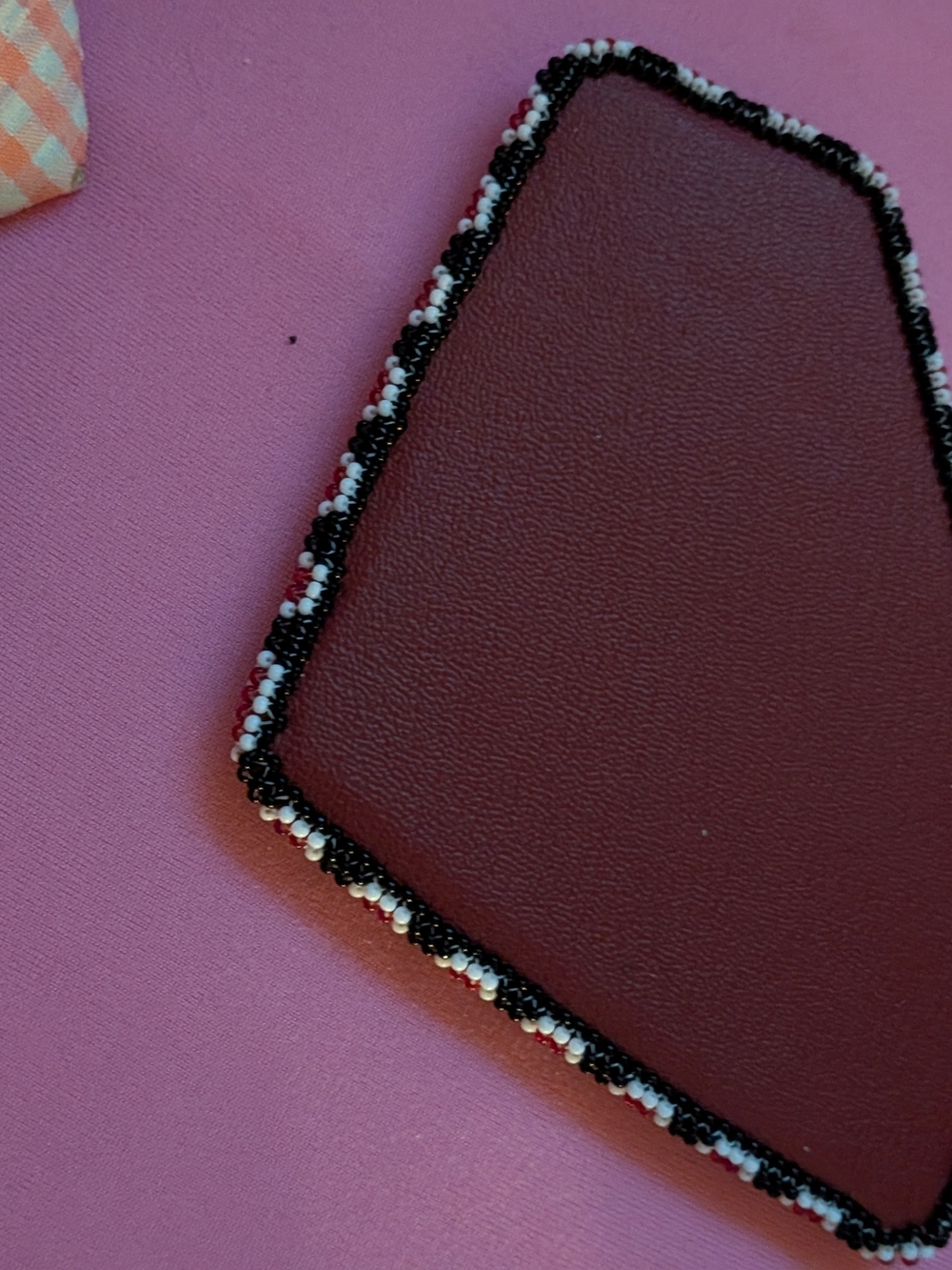 Beaded Cardinal / Superman Patch in Red, White, Black - Picture 3 of 4